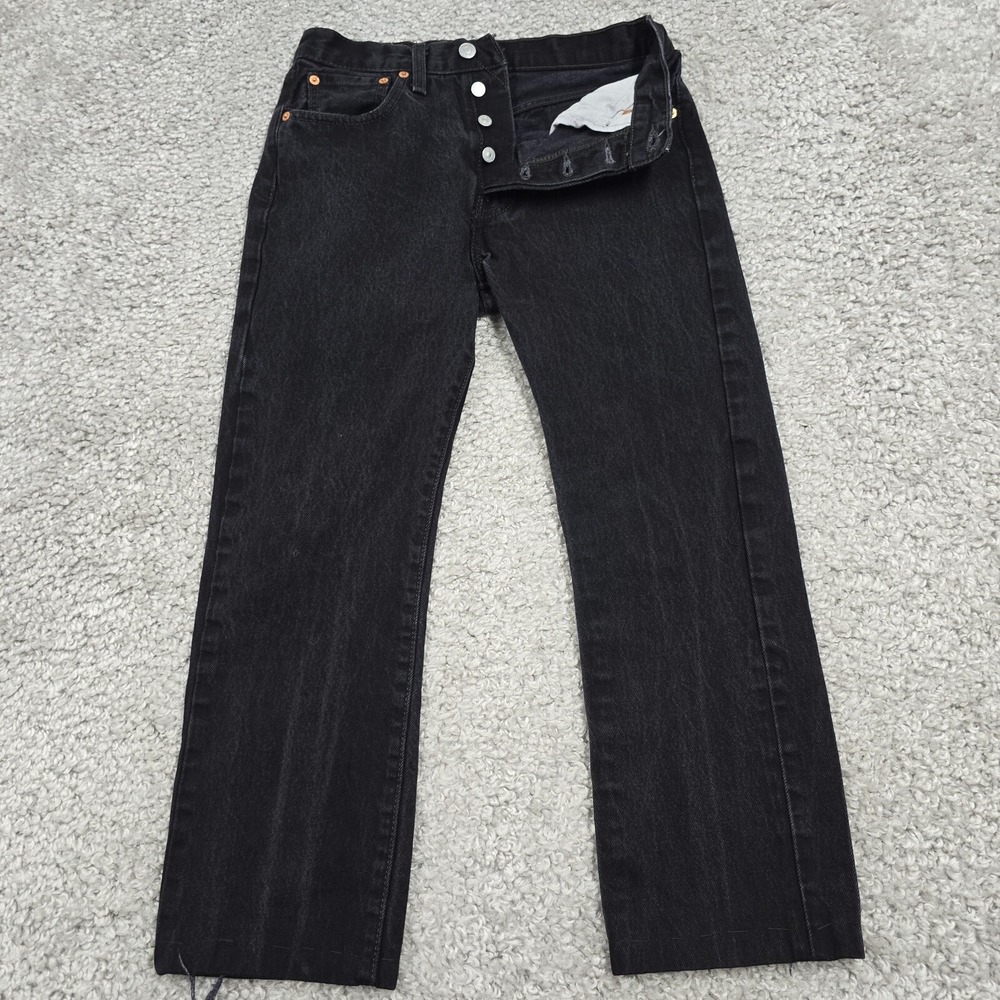 Levi's 501 Original Fit Jeans Mens 29x30 (Fits 27x25) Black Button Fly Classic